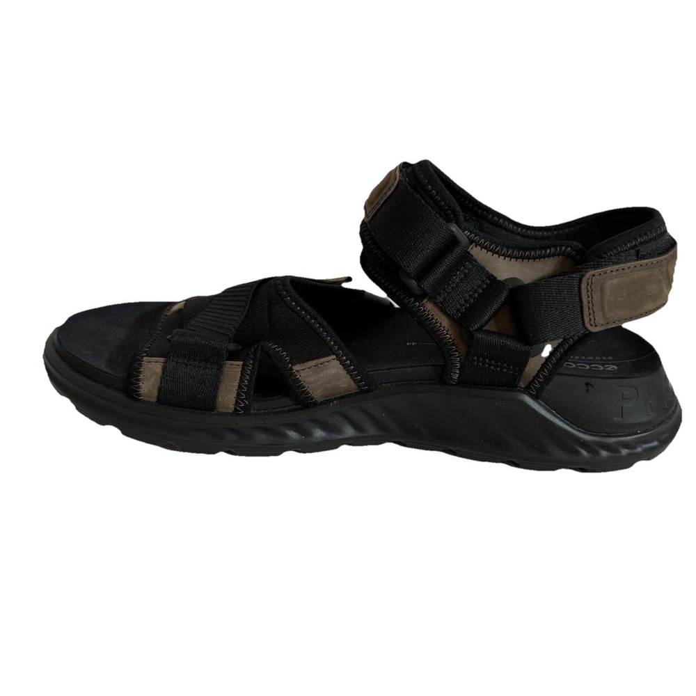 ECCO Exowrap Sandals Men 10 Brown Black Outdoor Sport Hook Loop 3 Strap - Picture 8 of 10